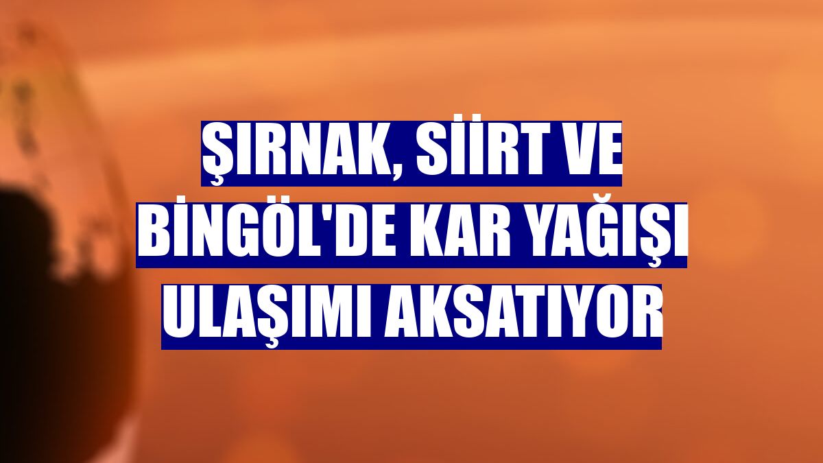 Şırnak, Siirt ve Bingöl'de kar yağışı ulaşımı aksatıyor