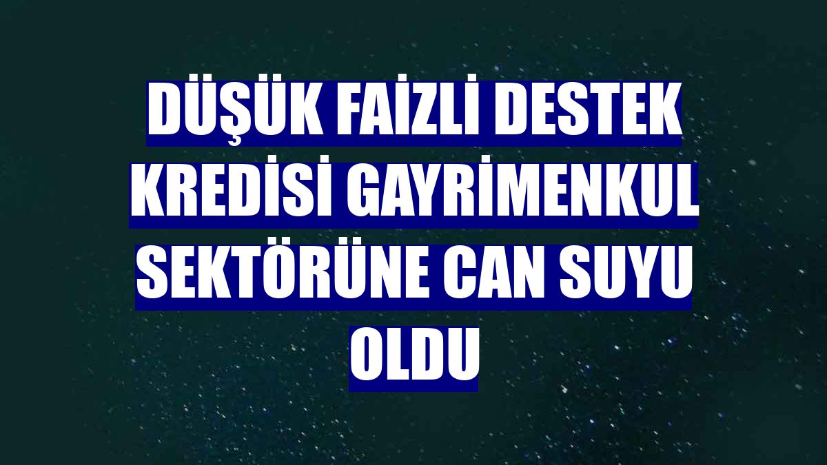 Düşük faizli destek kredisi gayrimenkul sektörüne can suyu oldu