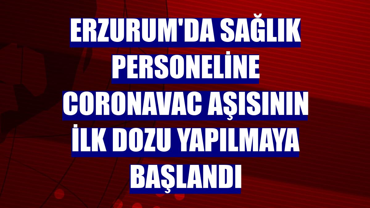 Erzurum'da sağlık personeline CoronaVac aşısının ilk dozu yapılmaya başlandı