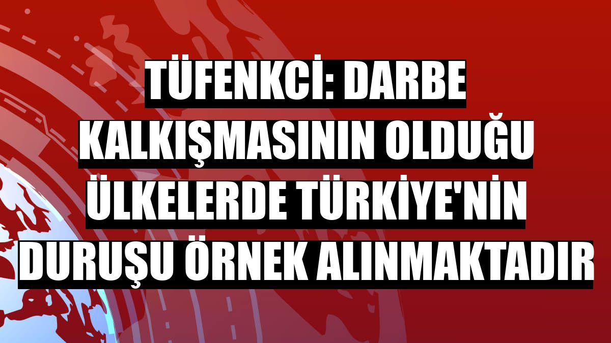 Tüfenkci: Darbe kalkışmasının olduğu ülkelerde Türkiye'nin duruşu örnek alınmaktadır