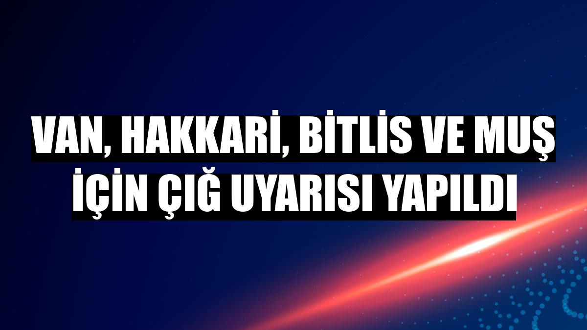 Van, Hakkari, Bitlis ve Muş için çığ uyarısı yapıldı
