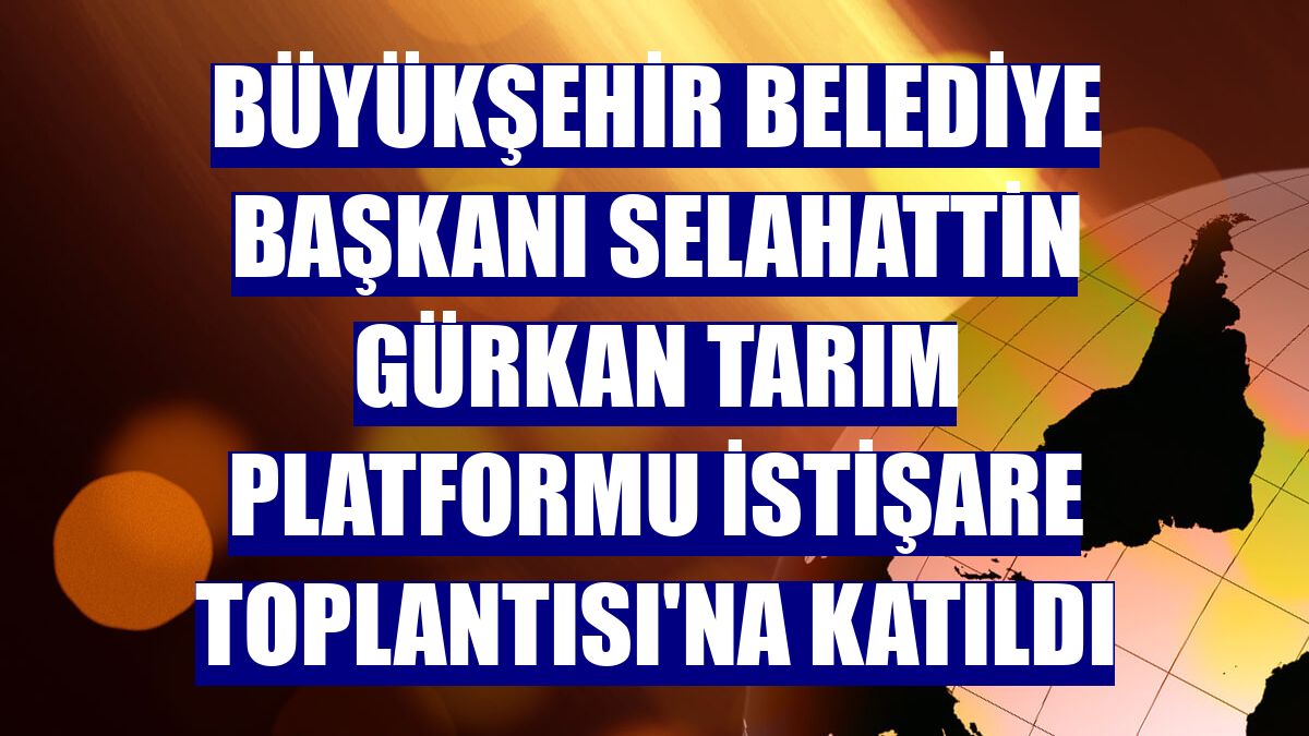 Büyükşehir Belediye Başkanı Selahattin Gürkan Tarım Platformu İstişare Toplantısı'na katıldı