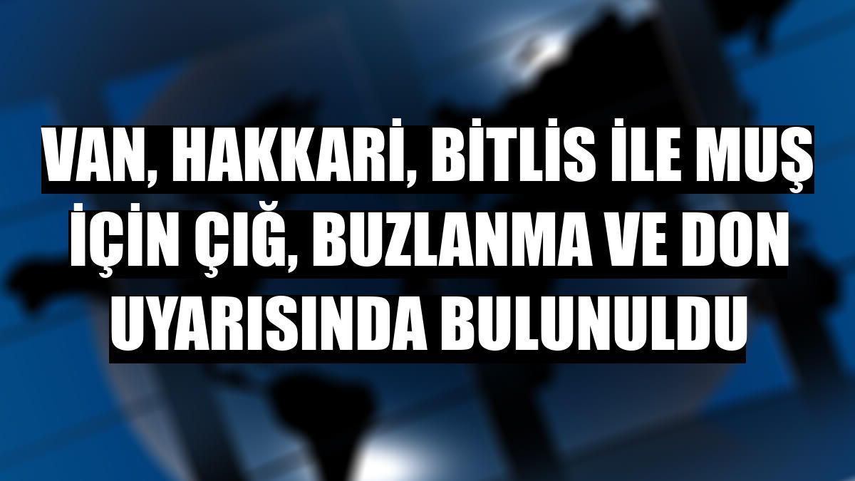 Van, Hakkari, Bitlis ile Muş için çığ, buzlanma ve don uyarısında bulunuldu