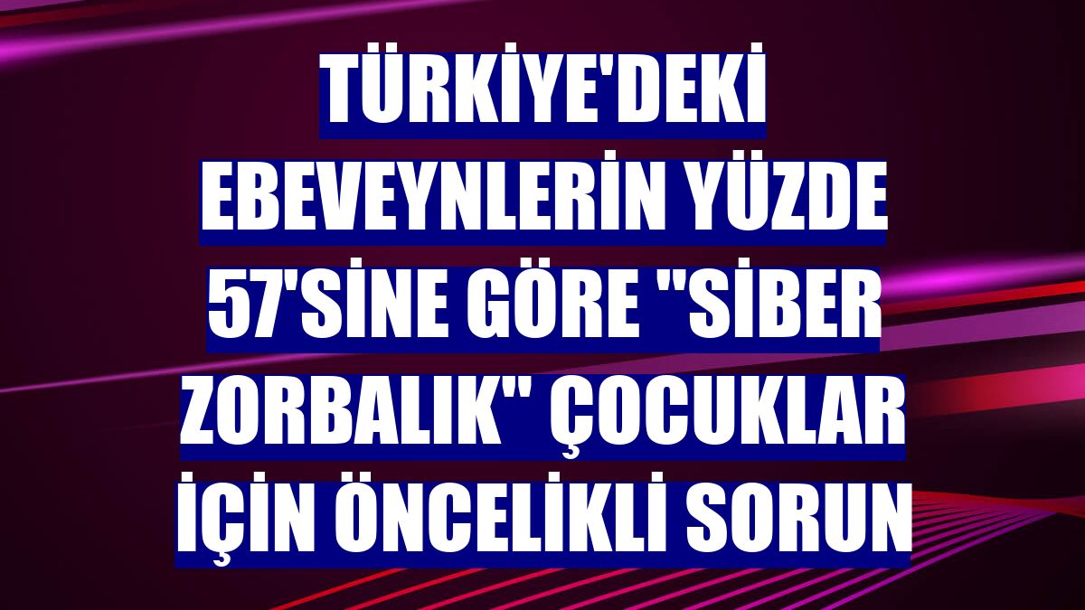 Türkiye'deki ebeveynlerin yüzde 57'sine göre "siber zorbalık" çocuklar için öncelikli sorun