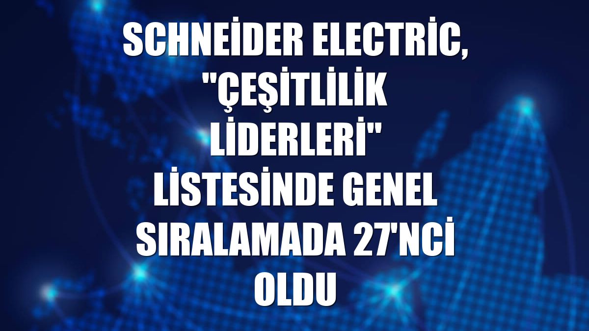 Schneider Electric, "Çeşitlilik Liderleri" listesinde genel sıralamada 27'nci oldu