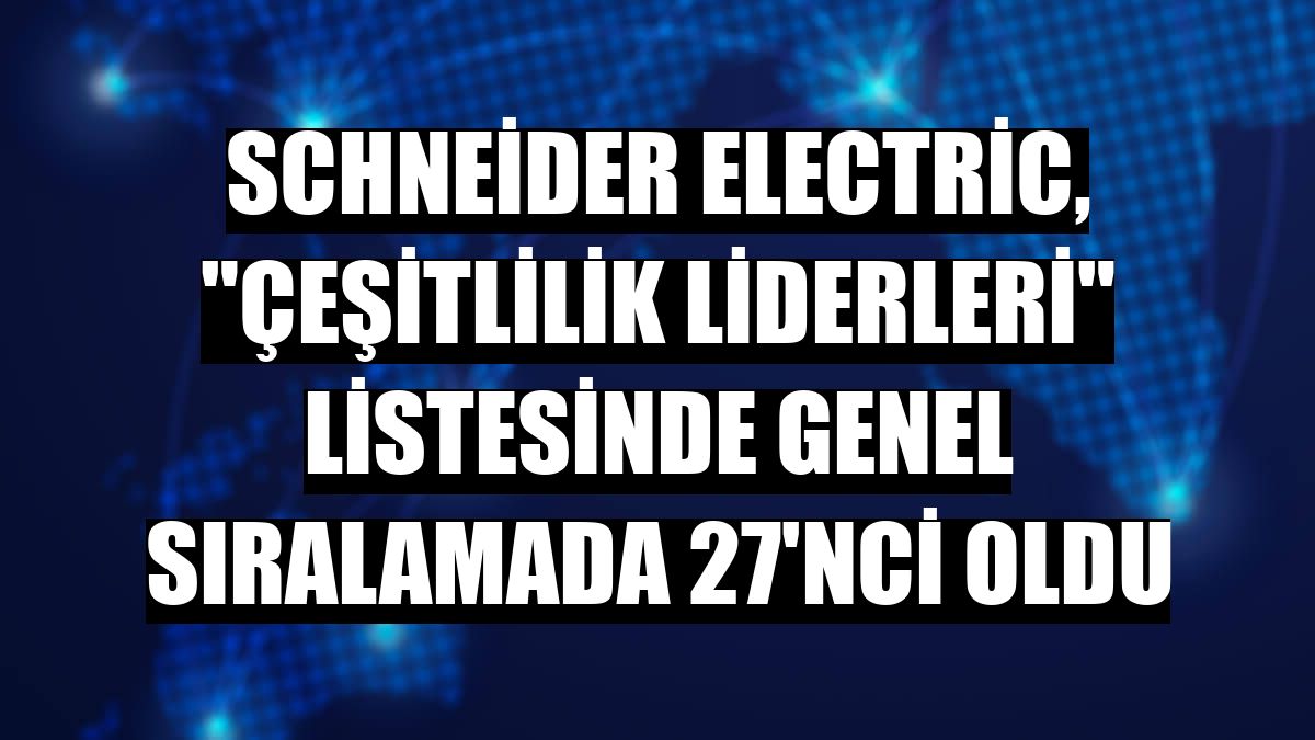 Schneider Electric, 'Çeşitlilik Liderleri' listesinde genel sıralamada 27'nci oldu