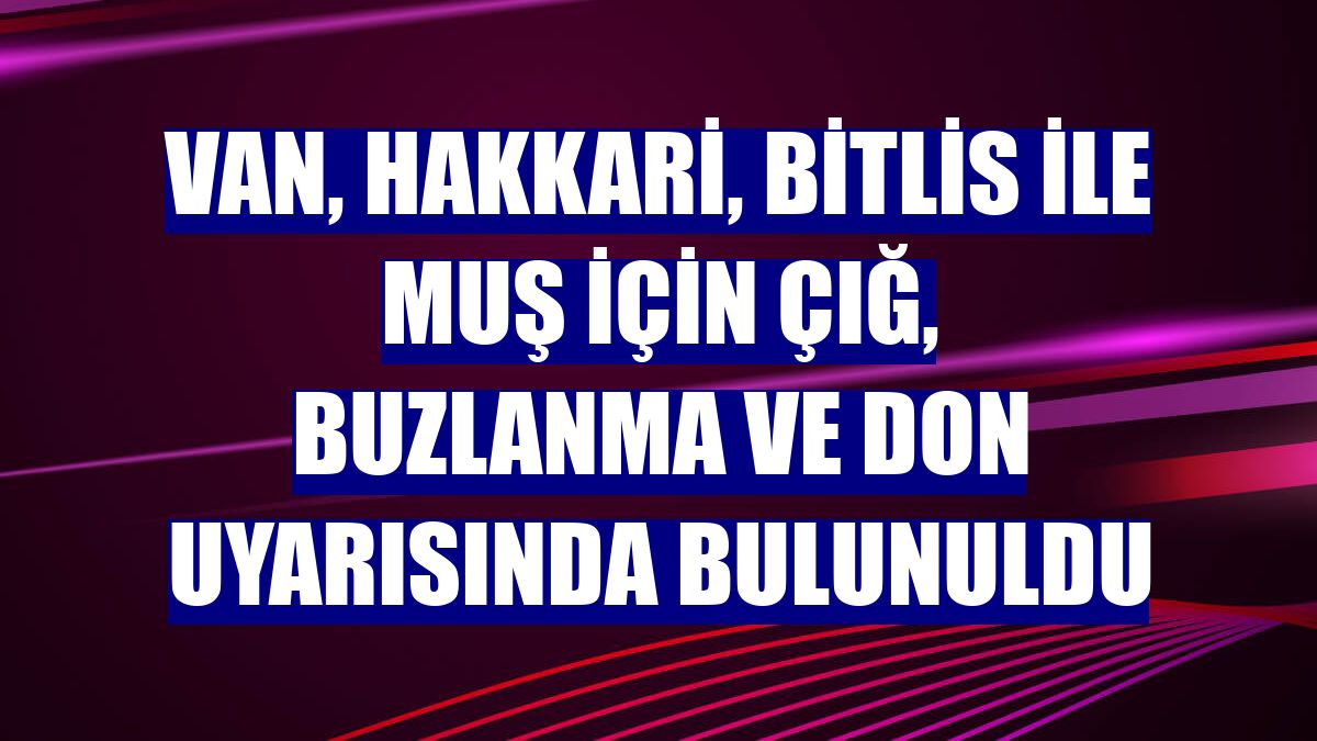 Van, Hakkari, Bitlis ile Muş için çığ, buzlanma ve don uyarısında bulunuldu