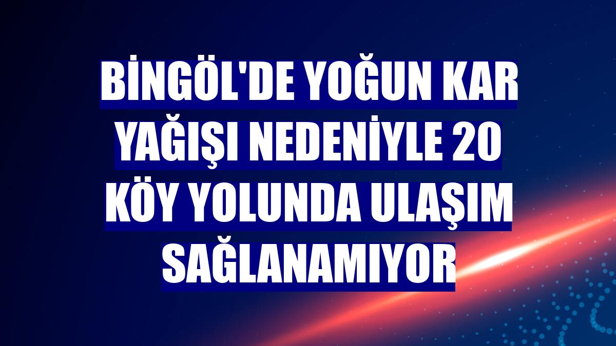 Bingöl'de yoğun kar yağışı nedeniyle 20 köy yolunda ulaşım sağlanamıyor