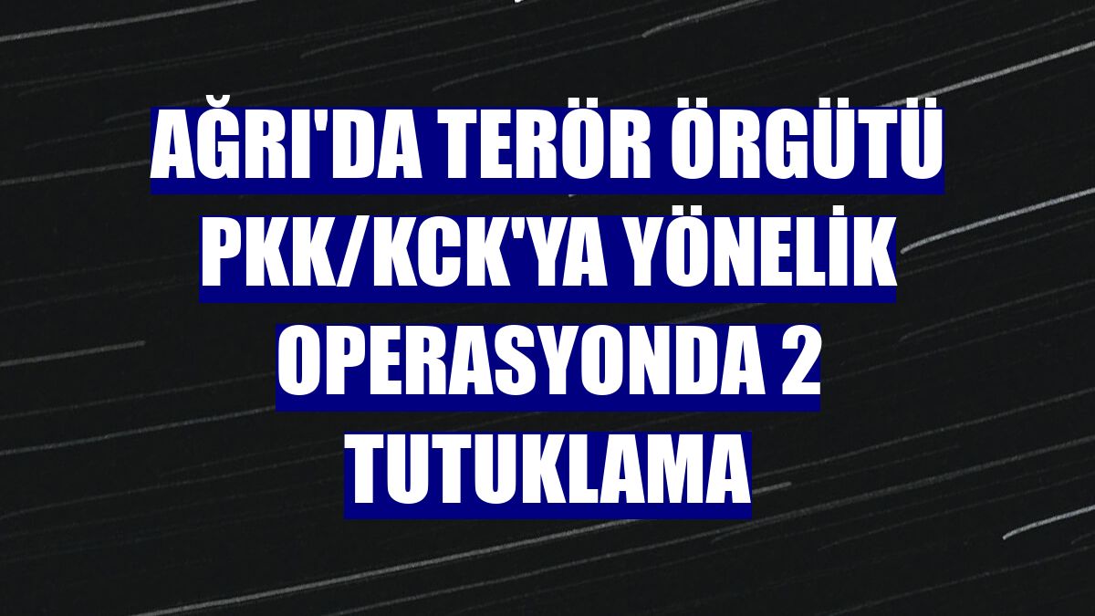 Ağrı'da terör örgütü PKK/KCK'ya yönelik operasyonda 2 tutuklama