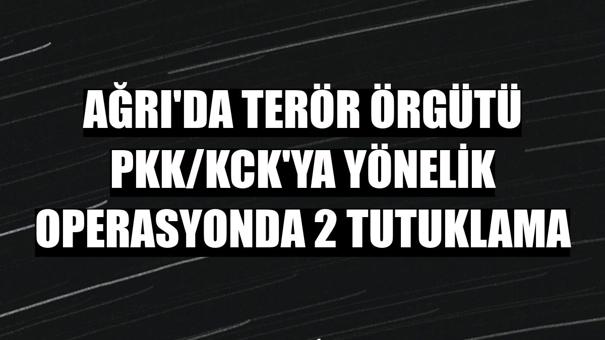 Ağrı'da terör örgütü PKK/KCK'ya yönelik operasyonda 2 tutuklama