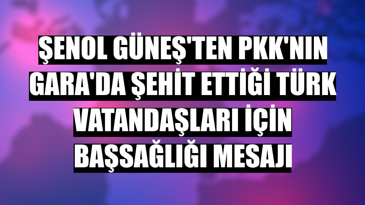 Şenol Güneş'ten PKK'nın Gara'da şehit ettiği Türk vatandaşları için başsağlığı mesajı