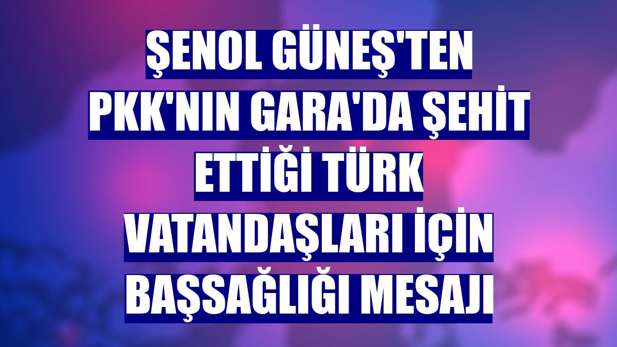 Şenol Güneş'ten PKK'nın Gara'da şehit ettiği Türk vatandaşları için başsağlığı mesajı
