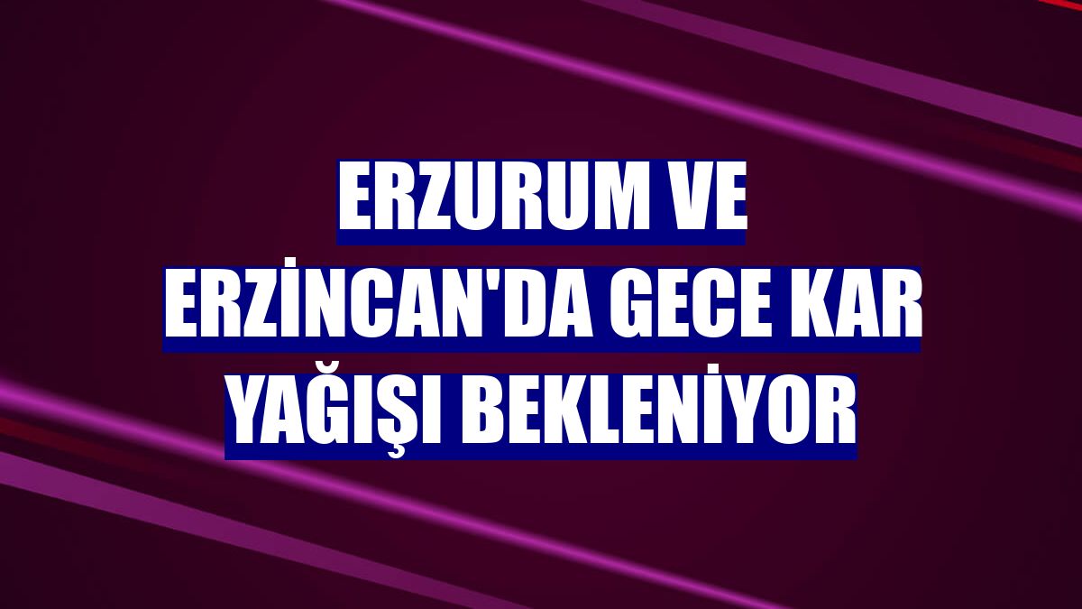 Erzurum ve Erzincan'da gece kar yağışı bekleniyor