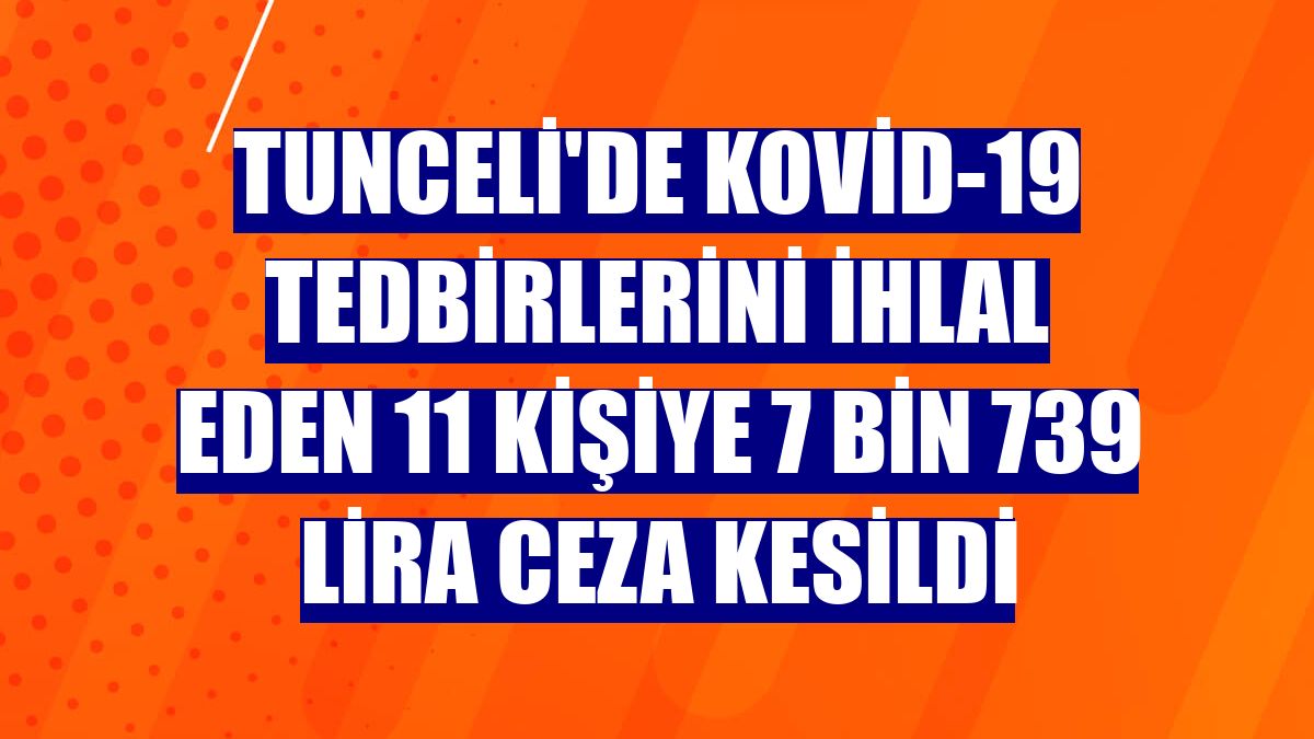 Tunceli'de Kovid-19 tedbirlerini ihlal eden 11 kişiye 7 bin 739 lira ceza kesildi