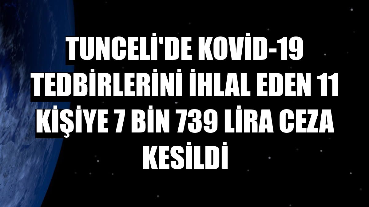 Tunceli'de Kovid-19 tedbirlerini ihlal eden 11 kişiye 7 bin 739 lira ceza kesildi