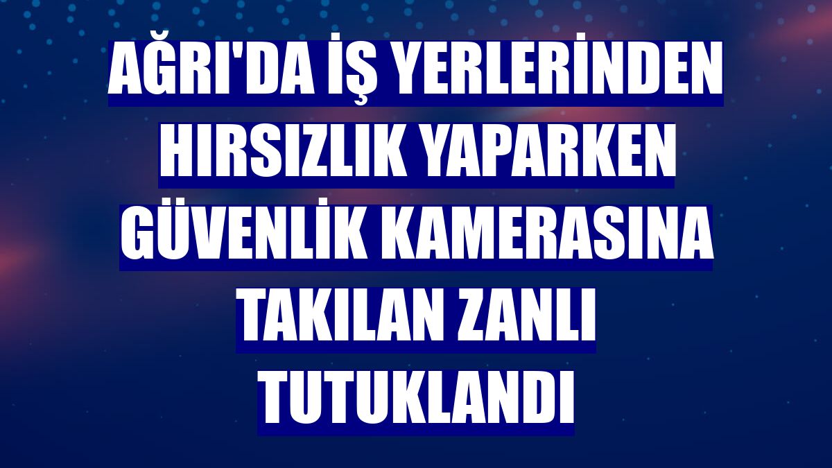 Ağrı'da iş yerlerinden hırsızlık yaparken güvenlik kamerasına takılan zanlı tutuklandı