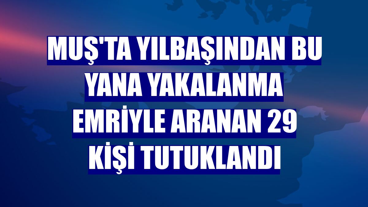 Muş'ta yılbaşından bu yana yakalanma emriyle aranan 29 kişi tutuklandı
