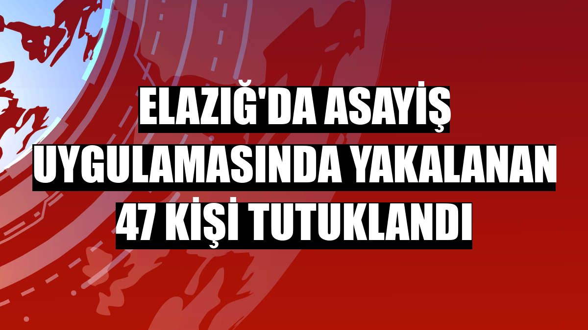Elazığ'da asayiş uygulamasında yakalanan 47 kişi tutuklandı