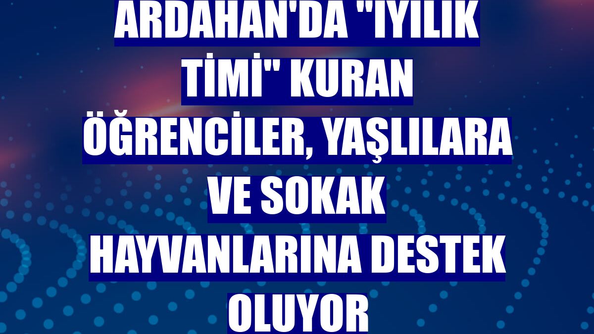 Ardahan'da "İyilik Timi" kuran öğrenciler, yaşlılara ve sokak hayvanlarına destek oluyor