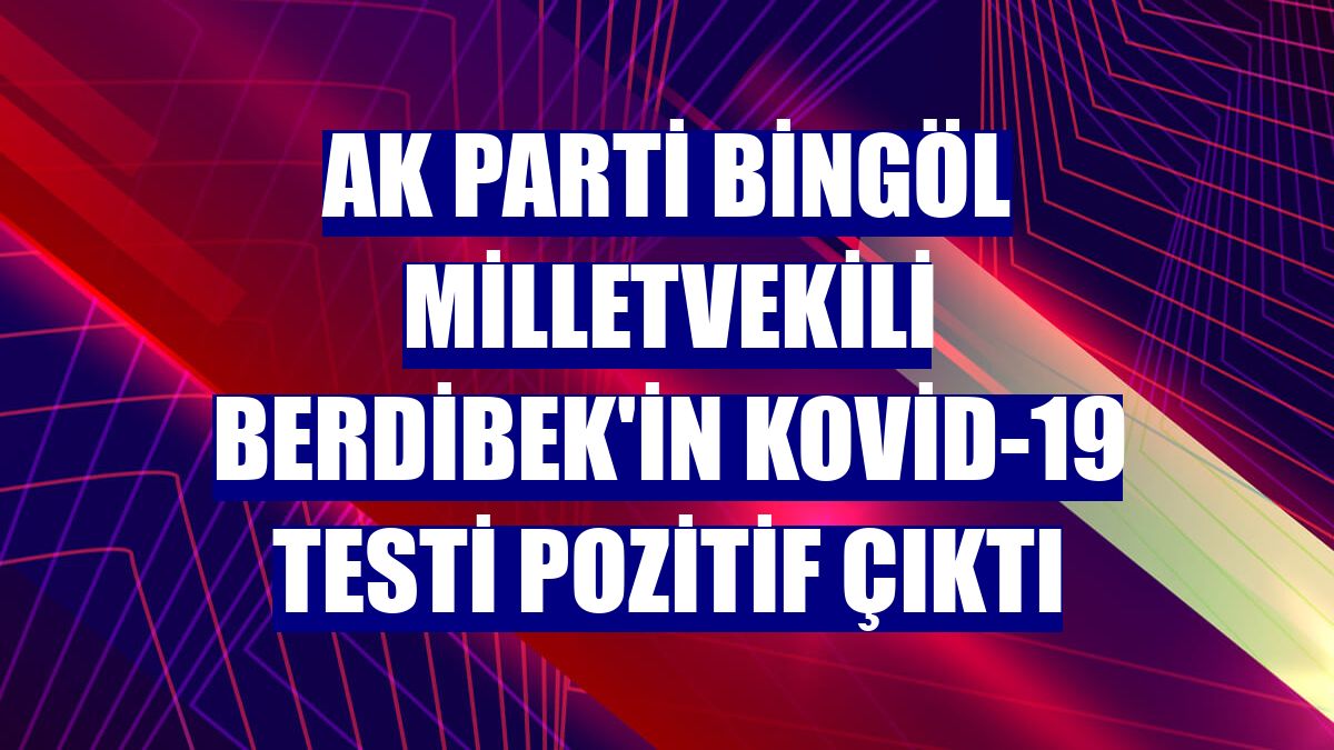 AK Parti Bingöl Milletvekili Berdibek'in Kovid-19 testi pozitif çıktı
