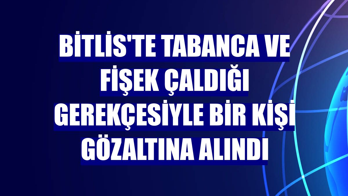 Bitlis'te tabanca ve fişek çaldığı gerekçesiyle bir kişi gözaltına alındı