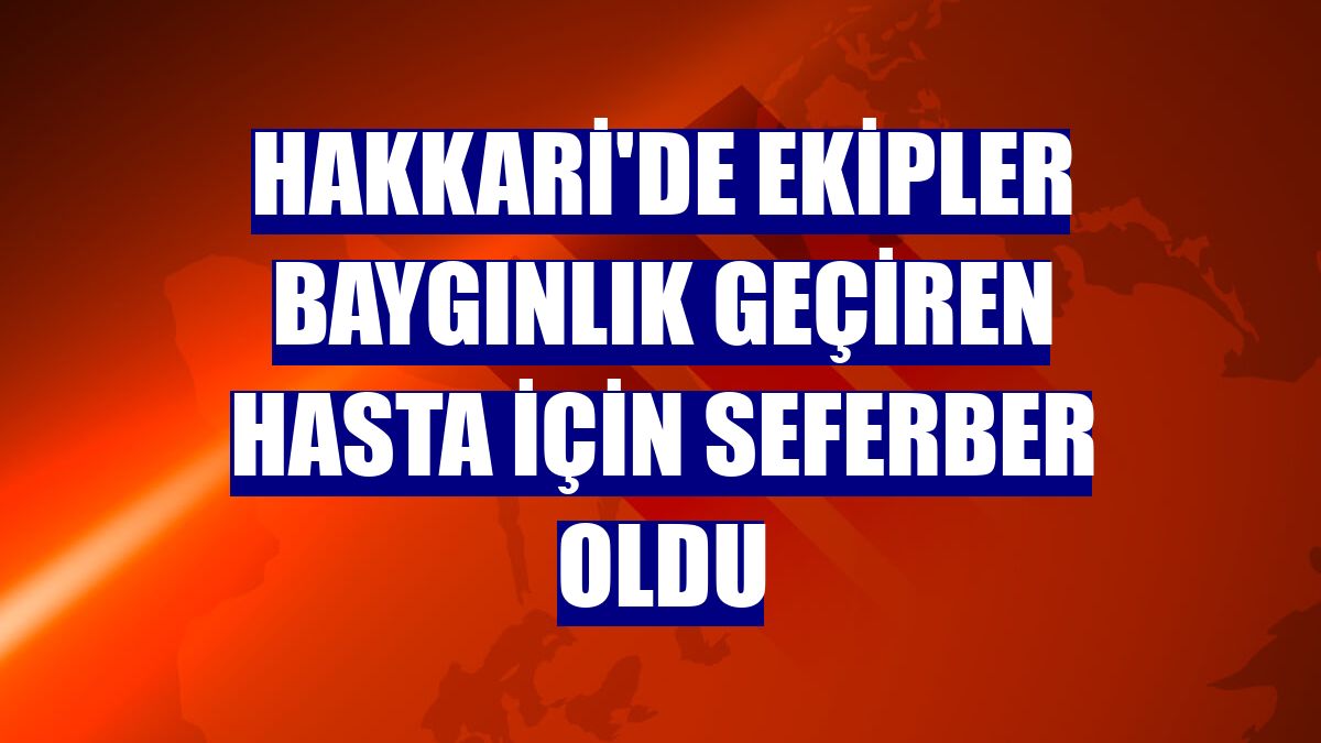 Hakkari'de ekipler baygınlık geçiren hasta için seferber oldu