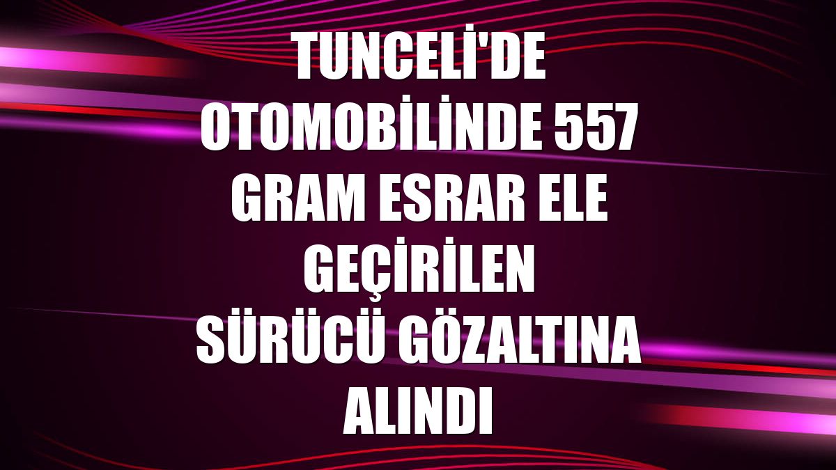 Tunceli'de otomobilinde 557 gram esrar ele geçirilen sürücü gözaltına alındı