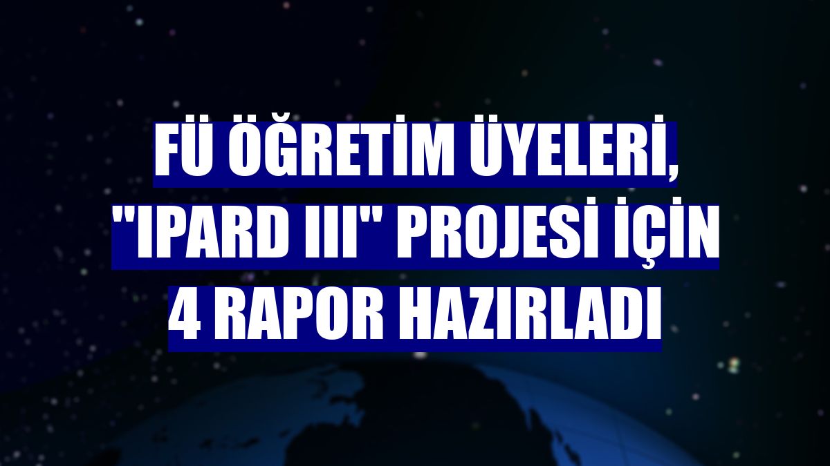 FÜ öğretim üyeleri, "Ipard III" projesi için 4 rapor hazırladı