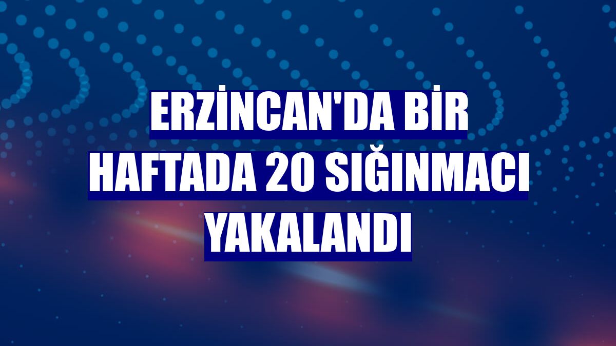 Erzincan'da bir haftada 20 sığınmacı yakalandı