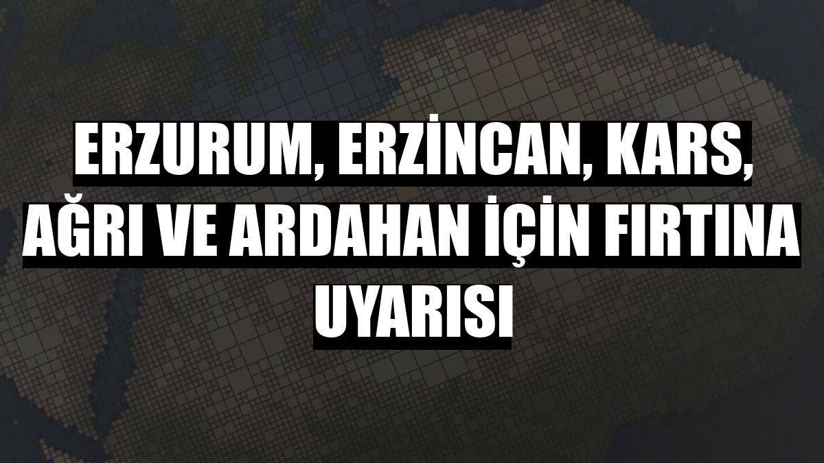 Erzurum, Erzincan, Kars, Ağrı ve Ardahan için fırtına uyarısı