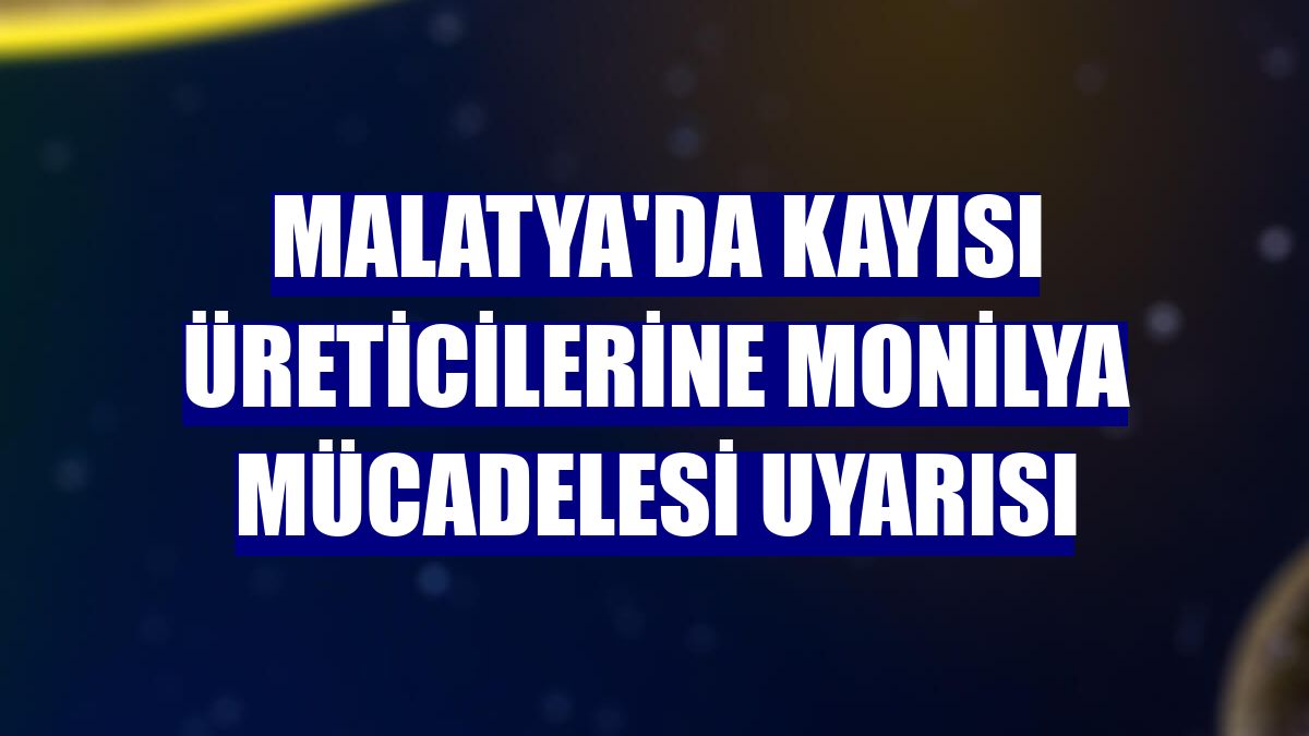 Malatya'da kayısı üreticilerine monilya mücadelesi uyarısı
