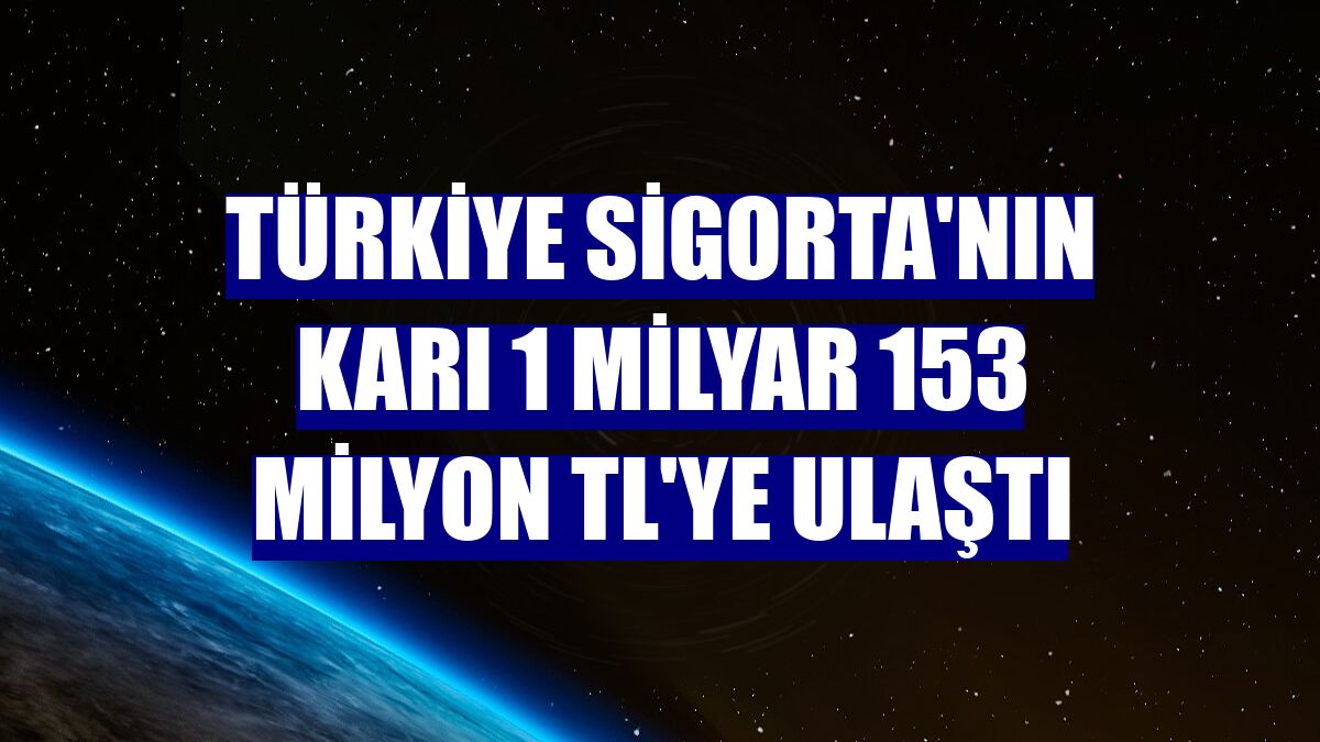 Türkiye Sigorta'nın karı 1 milyar 153 milyon TL'ye ulaştı