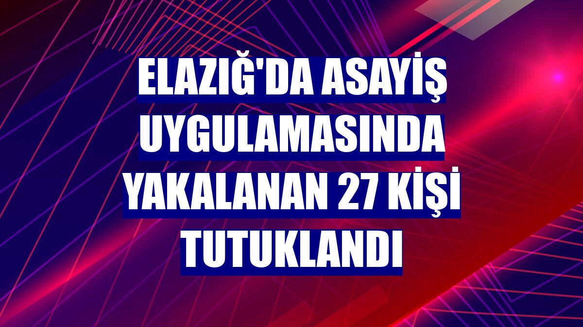 Elazığ'da asayiş uygulamasında yakalanan 27 kişi tutuklandı