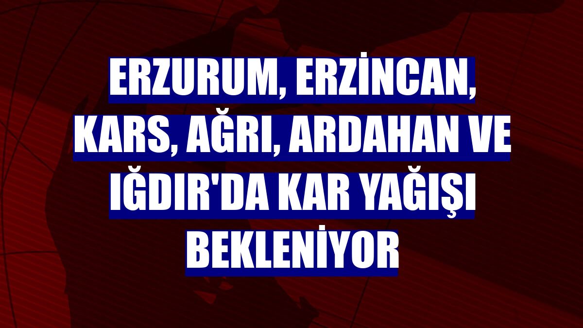 Erzurum, Erzincan, Kars, Ağrı, Ardahan ve Iğdır'da kar yağışı bekleniyor