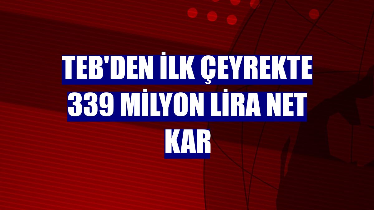 TEB'den ilk çeyrekte 339 milyon lira net kar