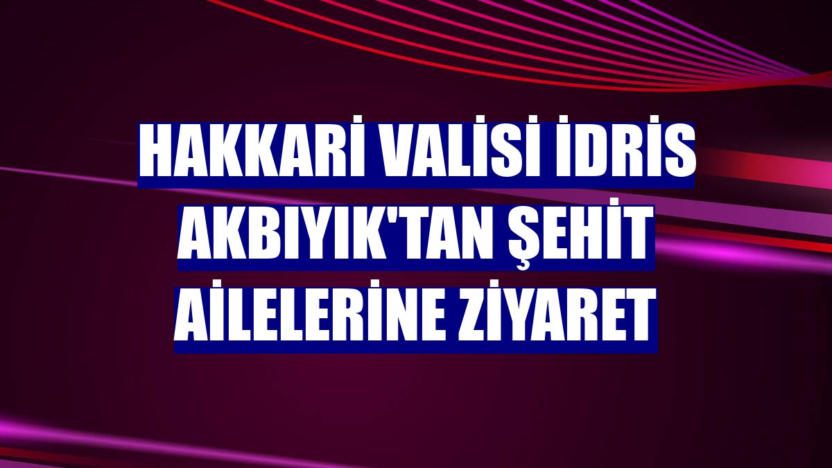 Hakkari Valisi İdris Akbıyık'tan şehit ailelerine ziyaret