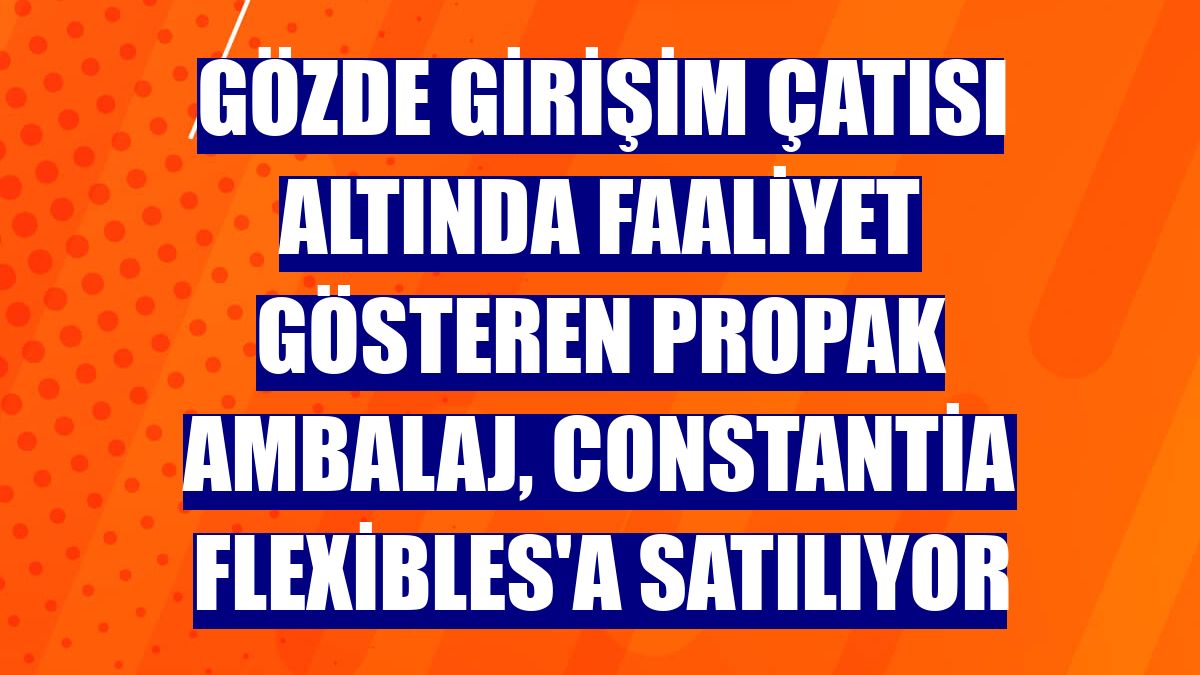 Gözde Girişim çatısı altında faaliyet gösteren Propak Ambalaj, Constantia Flexibles'a satılıyor