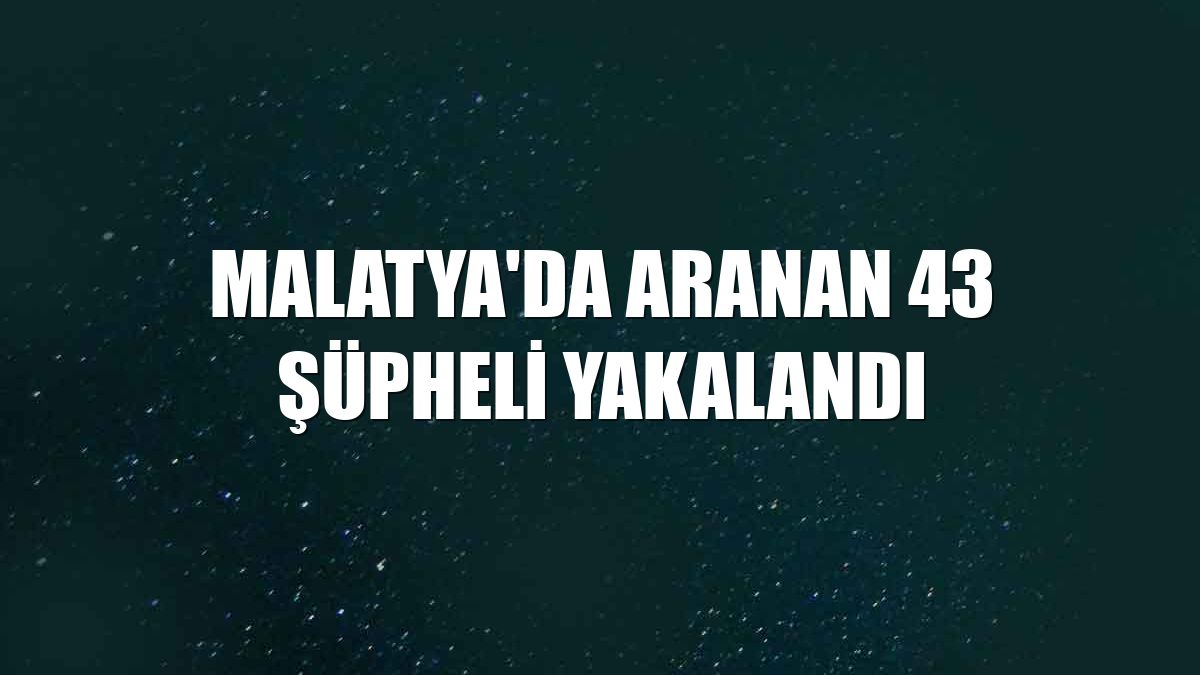 Malatya'da aranan 43 şüpheli yakalandı