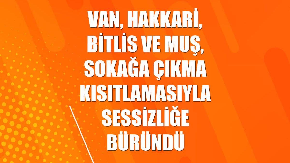 Van, Hakkari, Bitlis ve Muş, sokağa çıkma kısıtlamasıyla sessizliğe büründü