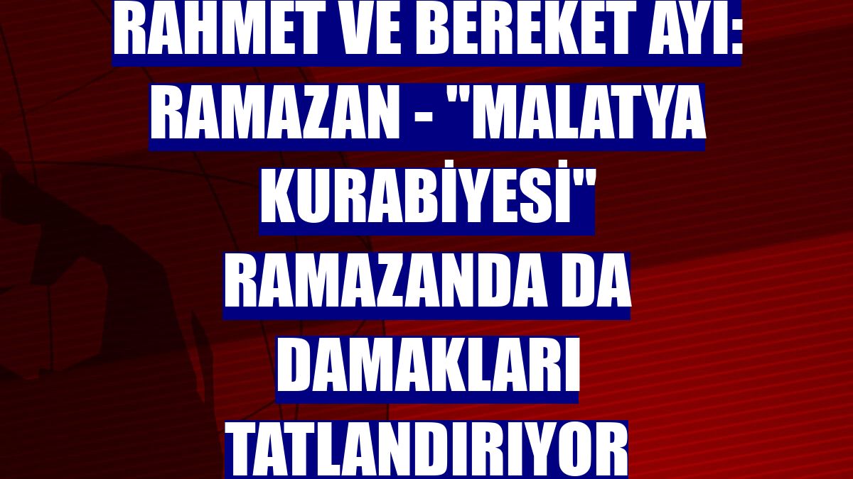 RAHMET VE BEREKET AYI: RAMAZAN - "Malatya kurabiyesi" ramazanda da damakları tatlandırıyor
