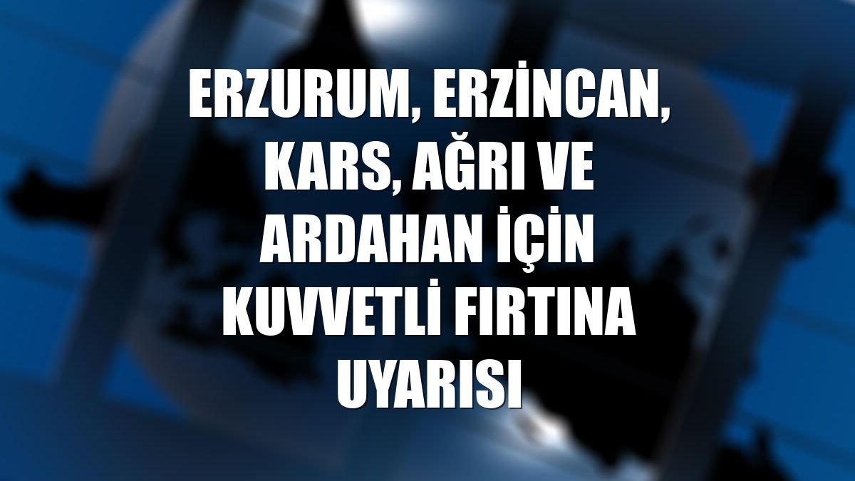 Erzurum, Erzincan, Kars, Ağrı ve Ardahan için kuvvetli fırtına uyarısı