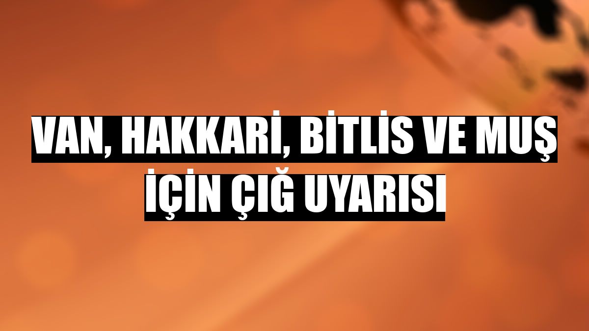 Van, Hakkari, Bitlis ve Muş için çığ uyarısı