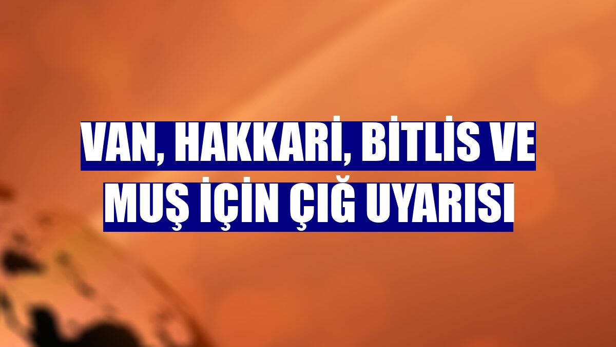 Van, Hakkari, Bitlis ve Muş için çığ uyarısı