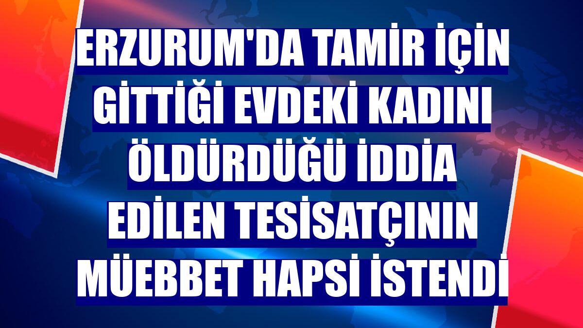 Erzurum'da tamir için gittiği evdeki kadını öldürdüğü iddia edilen tesisatçının müebbet hapsi istendi