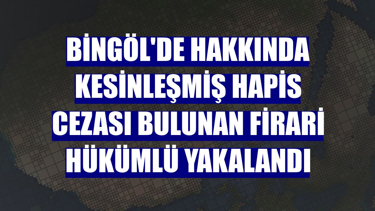 Bingöl'de hakkında kesinleşmiş hapis cezası bulunan firari hükümlü yakalandı