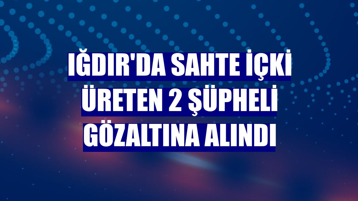 Iğdır'da sahte içki üreten 2 şüpheli gözaltına alındı