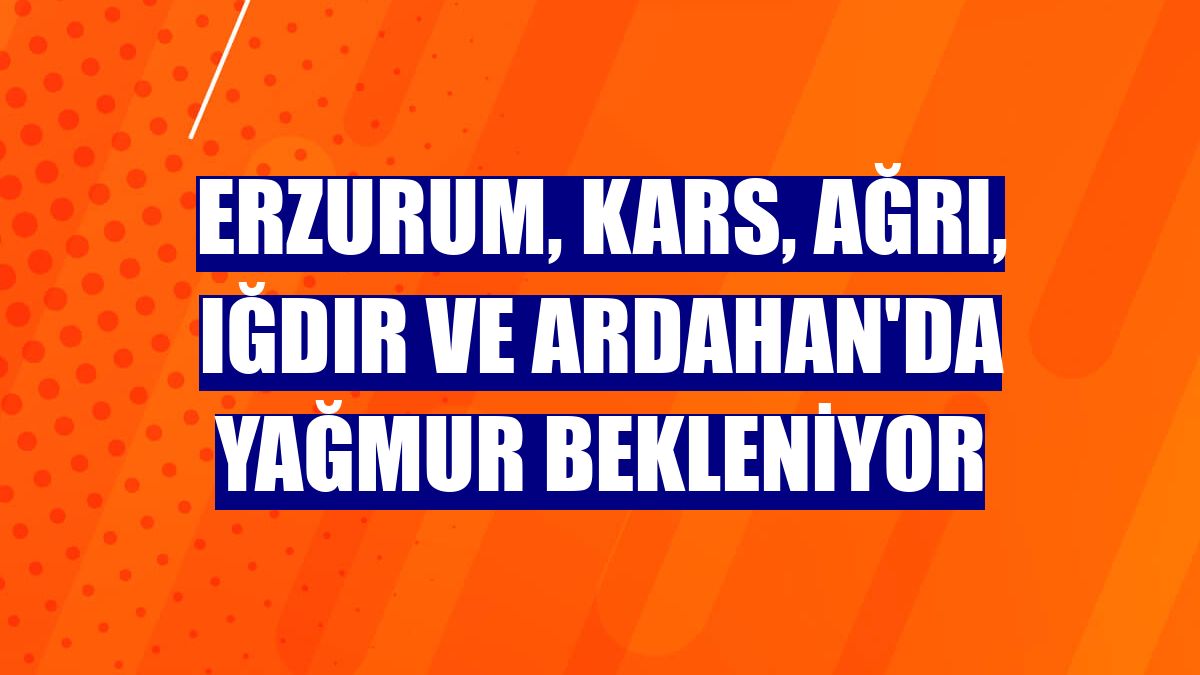 Erzurum, Kars, Ağrı, Iğdır ve Ardahan'da yağmur bekleniyor
