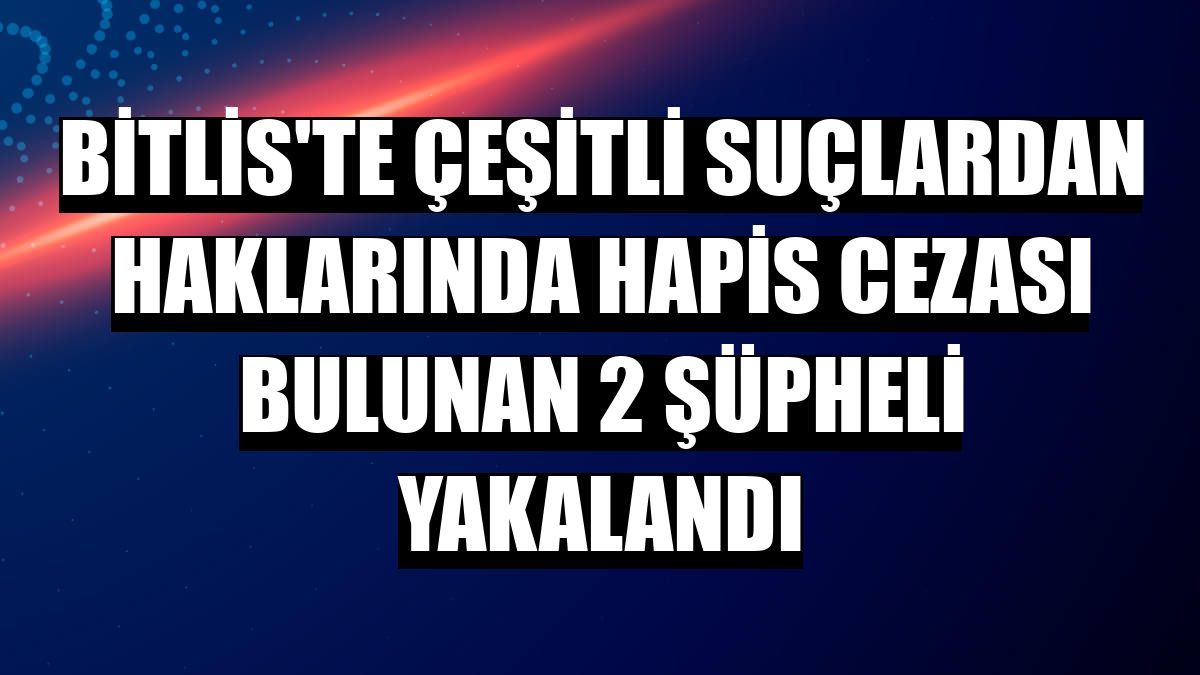 Bitlis'te çeşitli suçlardan haklarında hapis cezası bulunan 2 şüpheli yakalandı