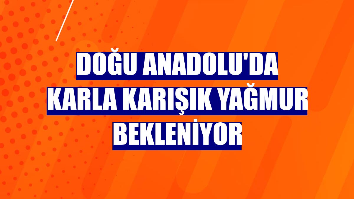 Doğu Anadolu'da karla karışık yağmur bekleniyor