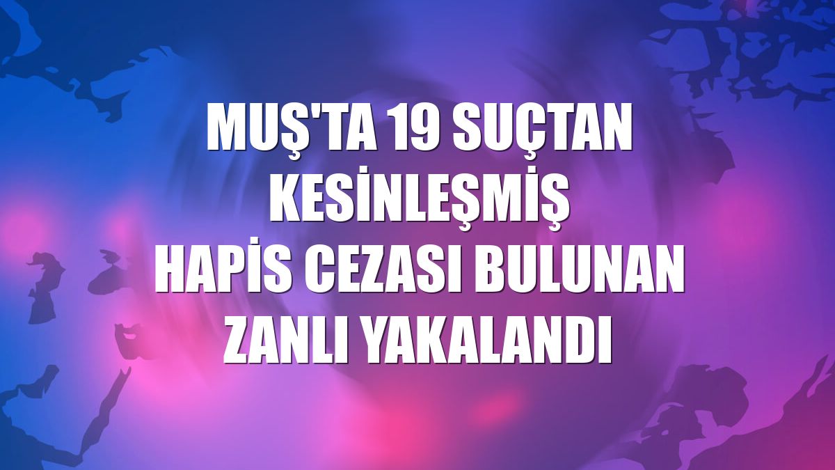 Muş'ta 19 suçtan kesinleşmiş hapis cezası bulunan zanlı yakalandı
